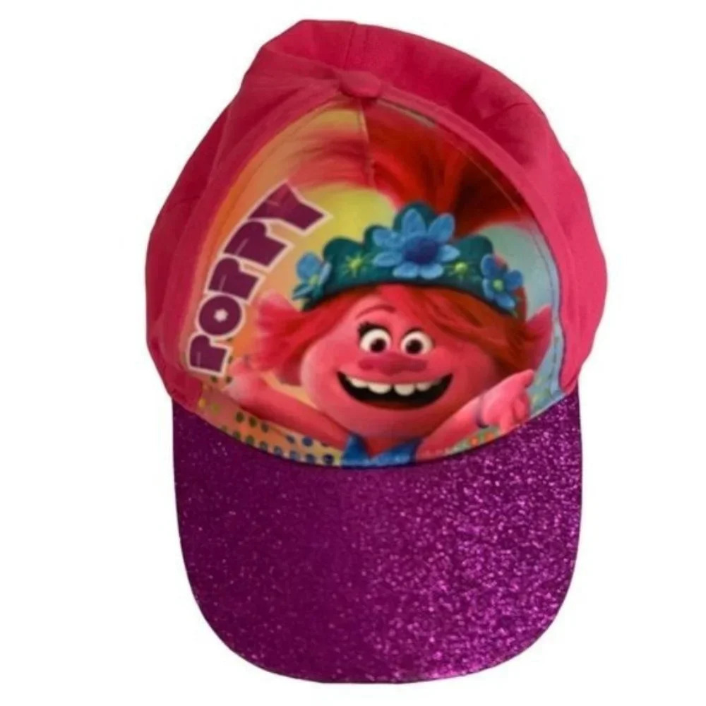 Dreamworks Trolls World Tour Hat Glitter Sparkle Bill Pink Poppy Snap Back